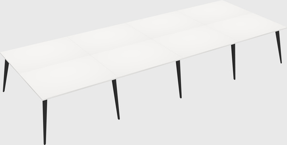 Shared rectangular office desk system