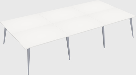 Shared rectangular office desk system