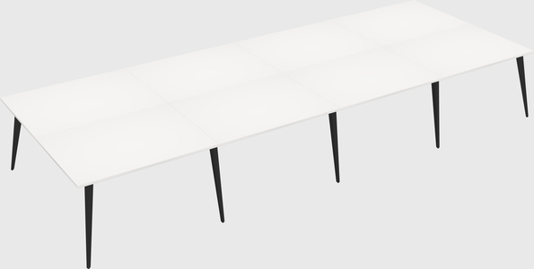 Shared rectangular office desk system