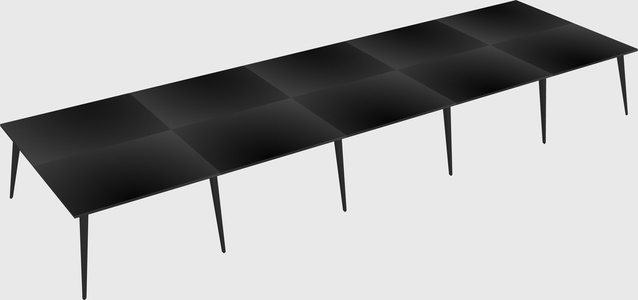 Shared rectangular office desk system