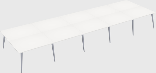 Shared rectangular office desk system