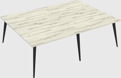 Shared rectangular office desk system