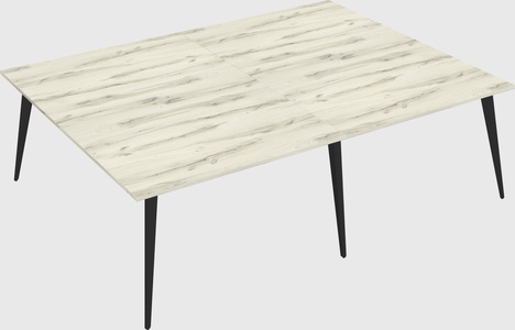 Shared rectangular office desk system