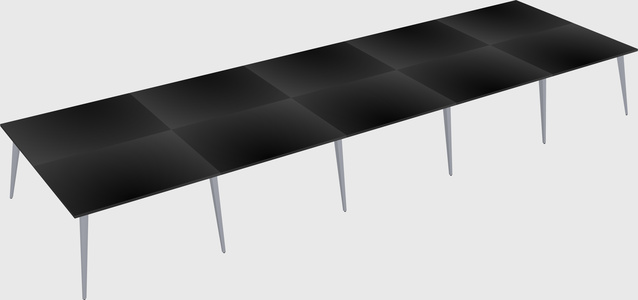 Shared rectangular office desk system