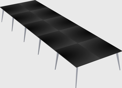 Shared rectangular office desk system