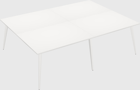 Shared rectangular office desk system