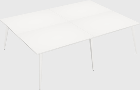 Shared rectangular office desk system