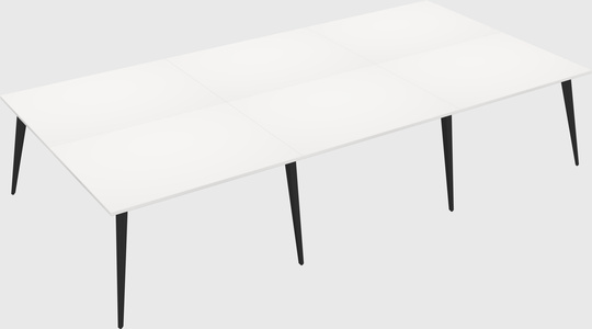 Shared rectangular office desk system