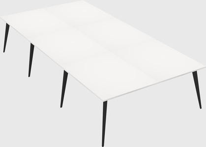 Shared rectangular office desk system
