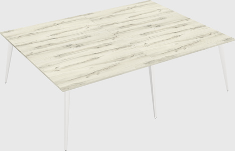 Shared rectangular office desk system
