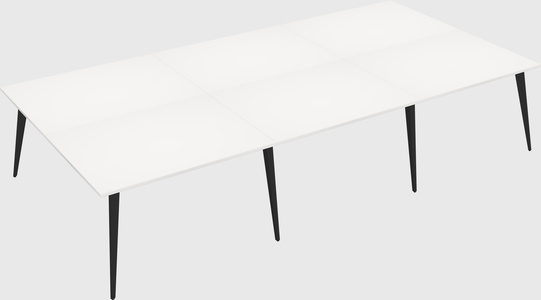 Shared rectangular office desk system