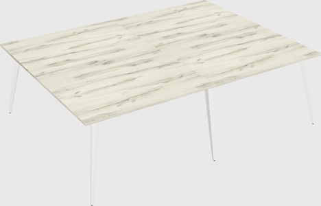 Shared rectangular office desk system