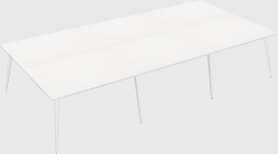 Shared rectangular office desk system