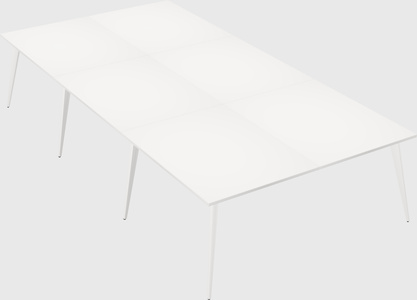 Shared rectangular office desk system