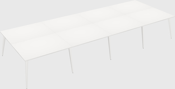 Shared rectangular office desk system