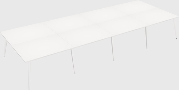 Shared rectangular office desk system