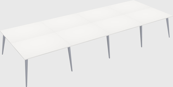 Shared rectangular office desk system