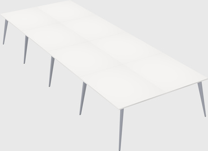 Shared rectangular office desk system