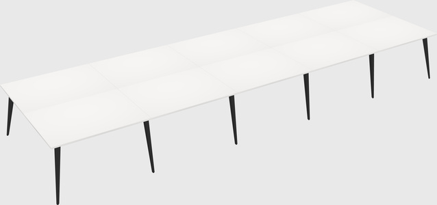 Shared rectangular office desk system