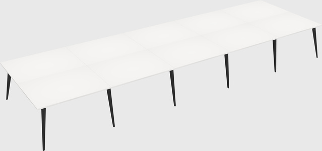Shared rectangular office desk system