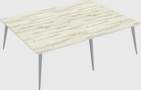 Shared rectangular office desk system