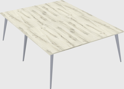 Shared rectangular office desk system