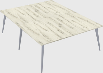 Shared rectangular office desk system