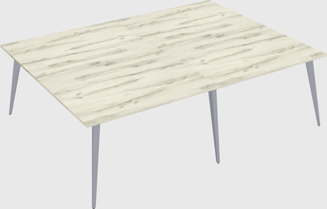 Shared rectangular office desk system