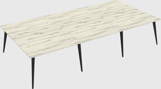 Shared rectangular office desk system