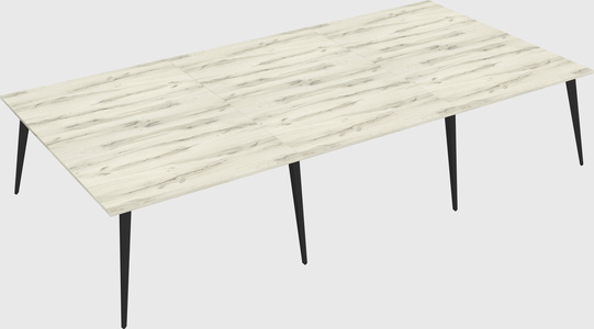 Shared rectangular office desk system