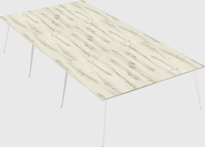 Shared rectangular office desk system