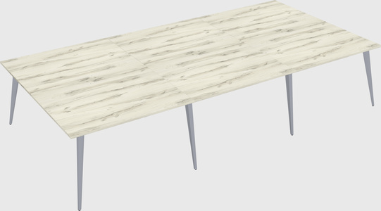 Shared rectangular office desk system