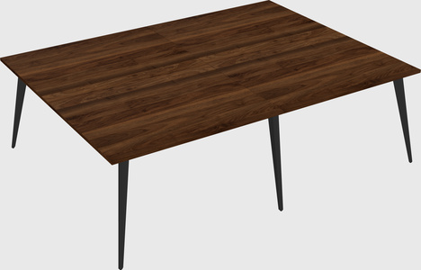 Shared rectangular office desk system