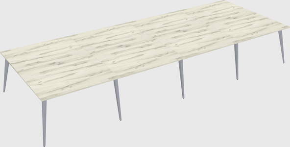 Shared rectangular office desk system