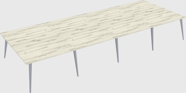 Shared rectangular office desk system