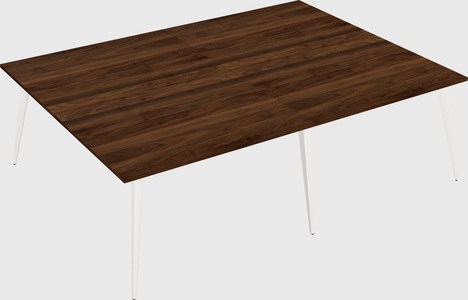Shared rectangular office desk system