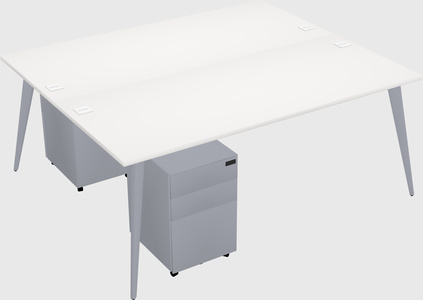 Shared rectangular office desk system