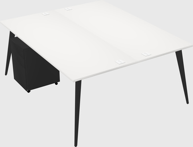 Shared rectangular office desk system