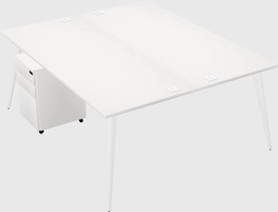 Shared rectangular office desk system