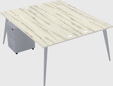 Shared rectangular office desk system