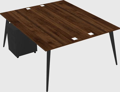 Shared rectangular office desk system