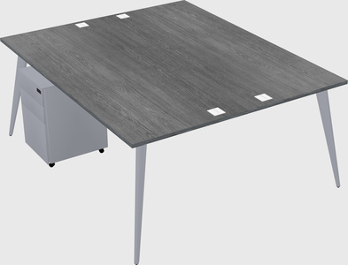 Shared rectangular office desk system