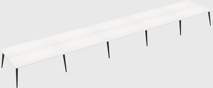 Shared rectangular office desk system