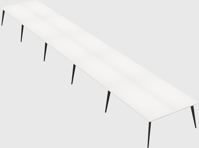 Shared rectangular office desk system