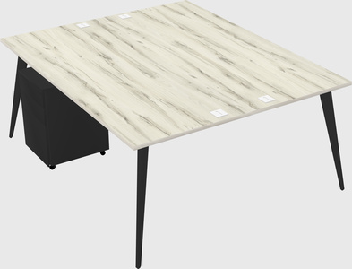 Shared rectangular office desk system