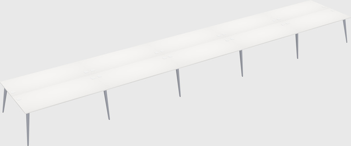 Shared rectangular office desk system