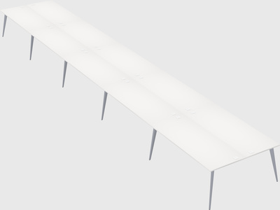 Shared rectangular office desk system