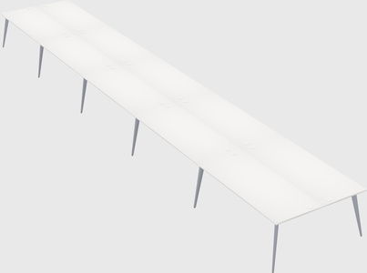 Shared rectangular office desk system