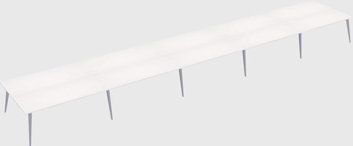 Shared rectangular office desk system