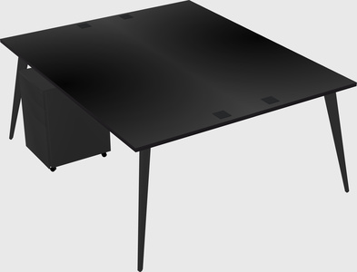 Shared rectangular office desk system
